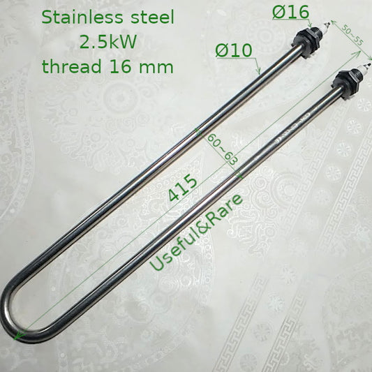 Electric water heating element 415x55 2.5 kW thread 16 stainless steel