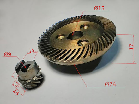 Tipo, DWT WS-230 DL angle grinder gears pair 75*15-20*9-10