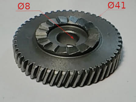 Electric kick drill gear d41*8 h9 t48(right) with key