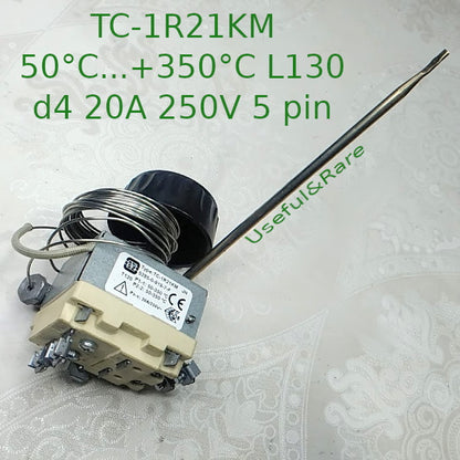 Commercial Electric stove ceramic thermostat 50°C...+350°C L130 d4 20A 250V 5 pin