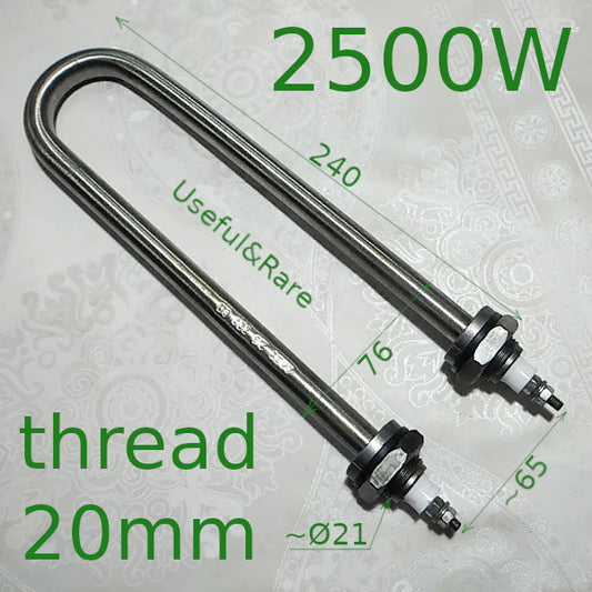 Electric water heating element 240x76 2.5 kW thread 20 stainless steel