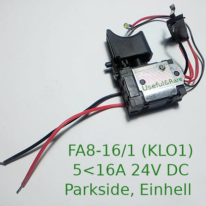 Hitachi, Parkside screwdriver manual operation trigger switch FA8-16/1 (KLO1) (15*27)