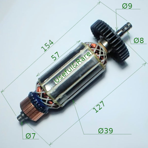 Angle grinder motor armature d39 L57-128-155