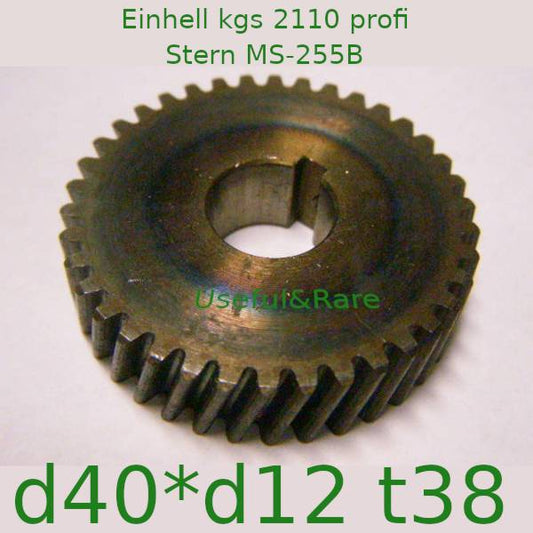 Einhell kgs 2110, Stern MS-255B, Matrix MS 1200 circular saw gear d12*40 h10 t38