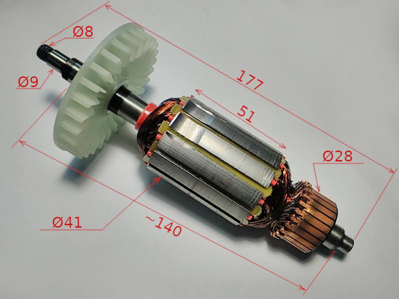 Stern WinTech 180 angle grinder motor armature d41 L140-177
