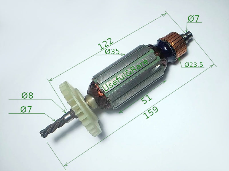 Craft-Tec, WinTech electric drill motor armature L122-159 d35 t4