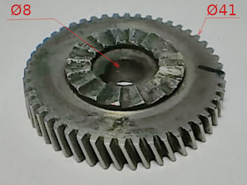 Electric kick drill gear d41*8 h9 t48(left) with key