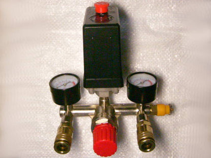 Air compressor single-phase control unit assembled on quick connectors