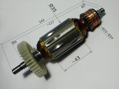Stern angle grinder motor armature d35 L116-141