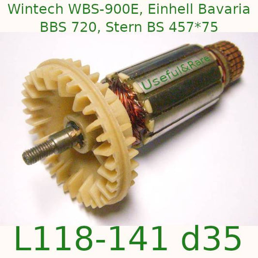 Einhell BBS 720 Belt sander motor armature d35 L118-141 thread 6