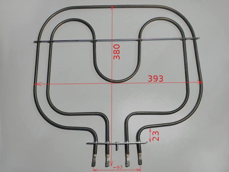 Double-circuit electric oven heating element 38*39 800+1200 W