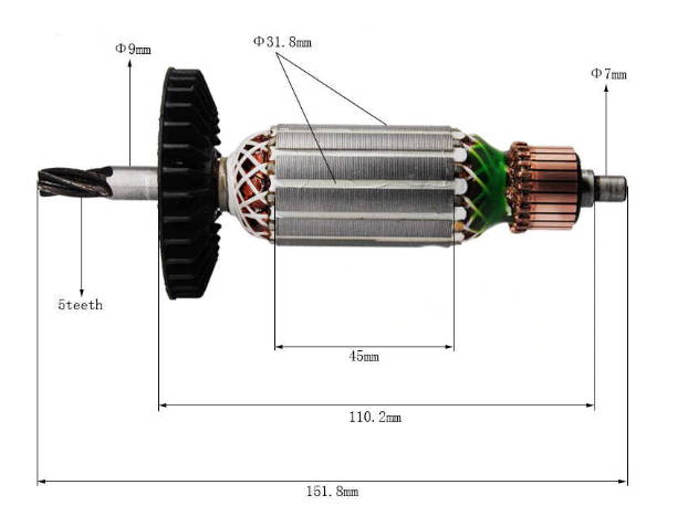 Makita Hr 2450 rotary hammer motor armature d31.8 L151.8-110.2 t5