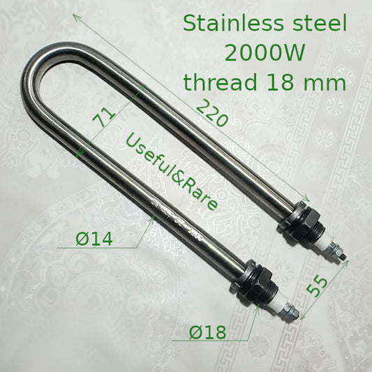 Electric water heating element 270x70 2.0 kW thread 18 stainless steel