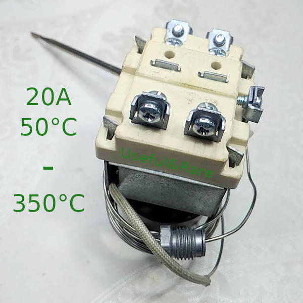 Commercial Electric stove ceramic thermostat 50°C...+350°C L130 d4 20A 250V 5 pin