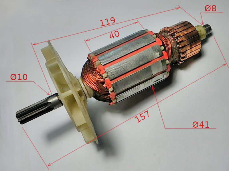 Electric screwdriver nutrunner motor armature d41 L120-157 t7