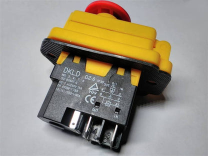 Power red button DKLD DZ-6 IP55 15A manual trigger switch 5 pins