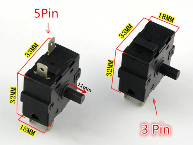 Room heater switch 3x2 PА-66 up to 16 Amperes