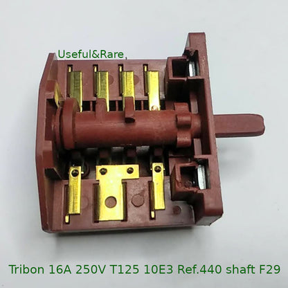 5-mode electric stoves selector switch Tribon 16A 250V T125 10E3 Ref.440 shaft F29