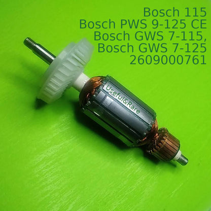 Bosch GWS 7-115/125 angle grinder motor armature d35 L120-155 thick shaft
