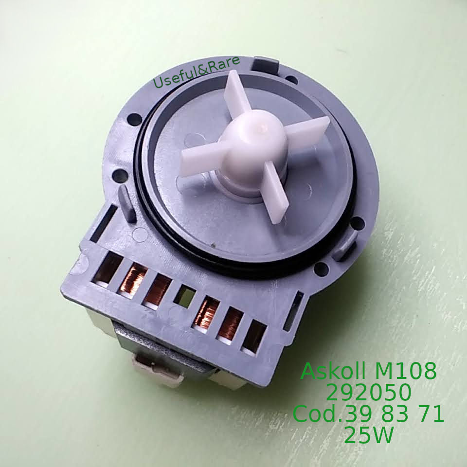 Gorenje, Samsung washing machine drain pump M108 292050 (Cod.39 83 71 398371 / 547364) on 3 screws