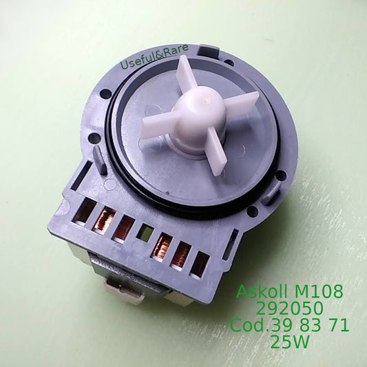 Gorenje, Samsung washing machine drain pump M108 292050 (Cod.39 83 71 398371 / 547364) on 3 screws