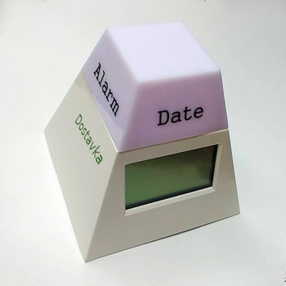 Rotation Clock-Calendar Pyramid Date Time Alarm ℃/F