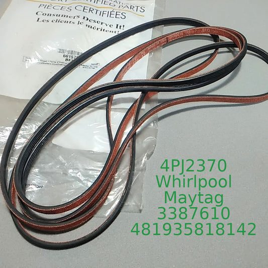 Whirlpool dryer drive belt 4PJ2370 (3387610 481935818142)
