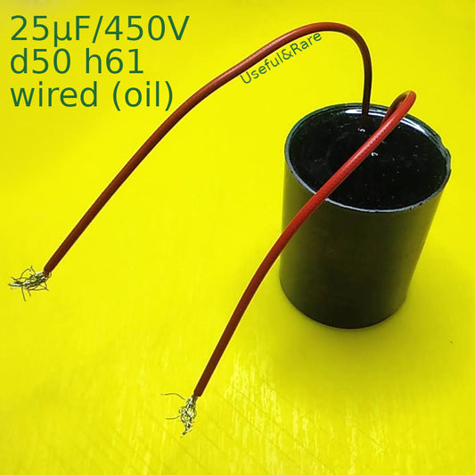 Submersible pump Start capacitor 25µF/450V d50 h61 wired (oil)