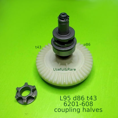Electric chain saw Gear unit L95 d86 t43 6201-608 with coupling halves