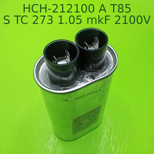 Microwave oven High voltage capacitor HCH-212100 A T85 S 1.05 mkF 2100V pin 2+2