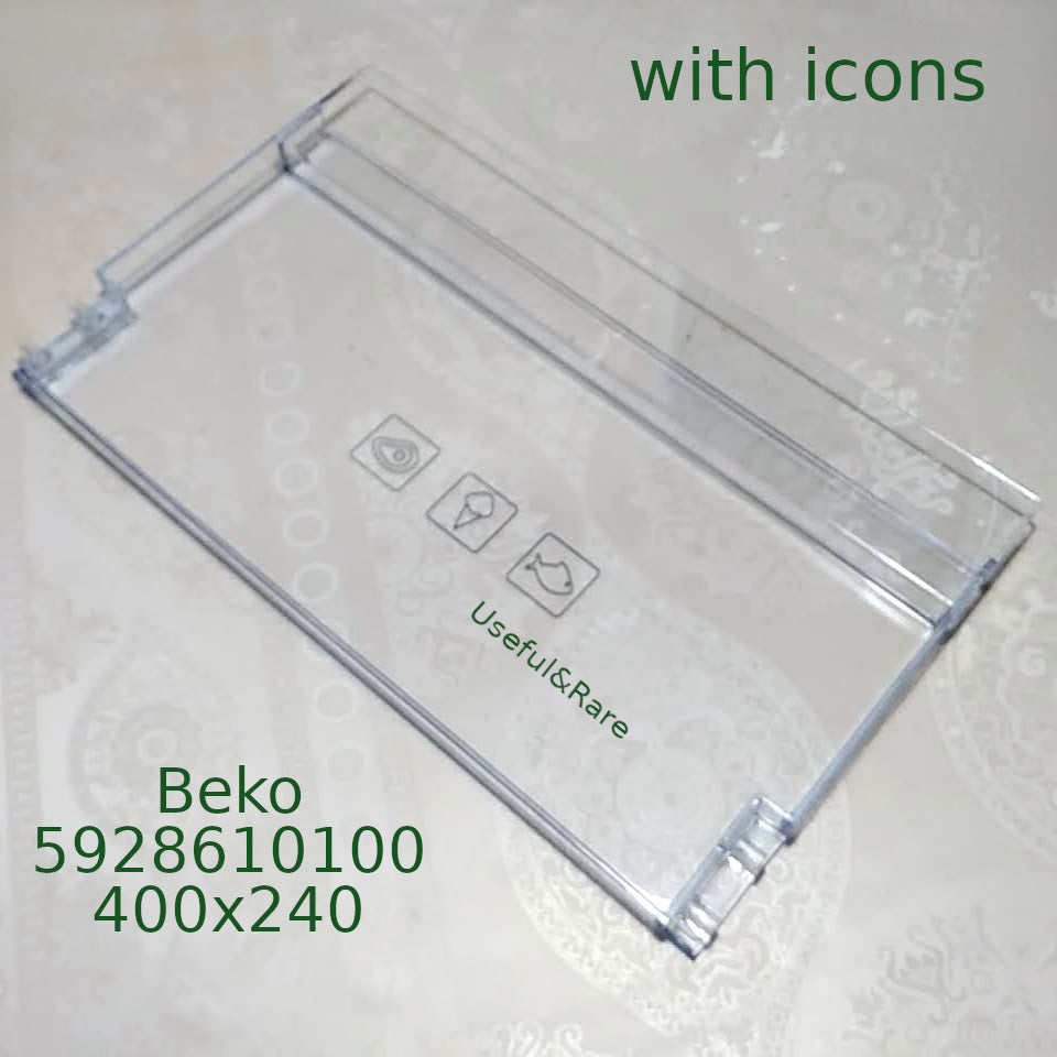 Beko freezer drawer panel 5928610100 400x240 with pictogram