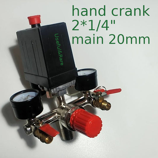 Air compressor single-phase control unit assembled hand cranks 1/4"