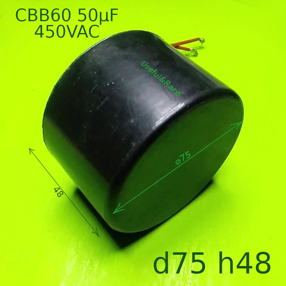 Submersible pump capacitor CBB60 50µF 450VAC d75 h48