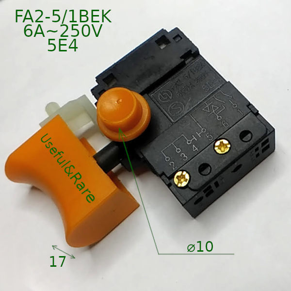 Mains screwdriver manual operation trigger switch ZLB KR9 8A (FA25-1/BEK)