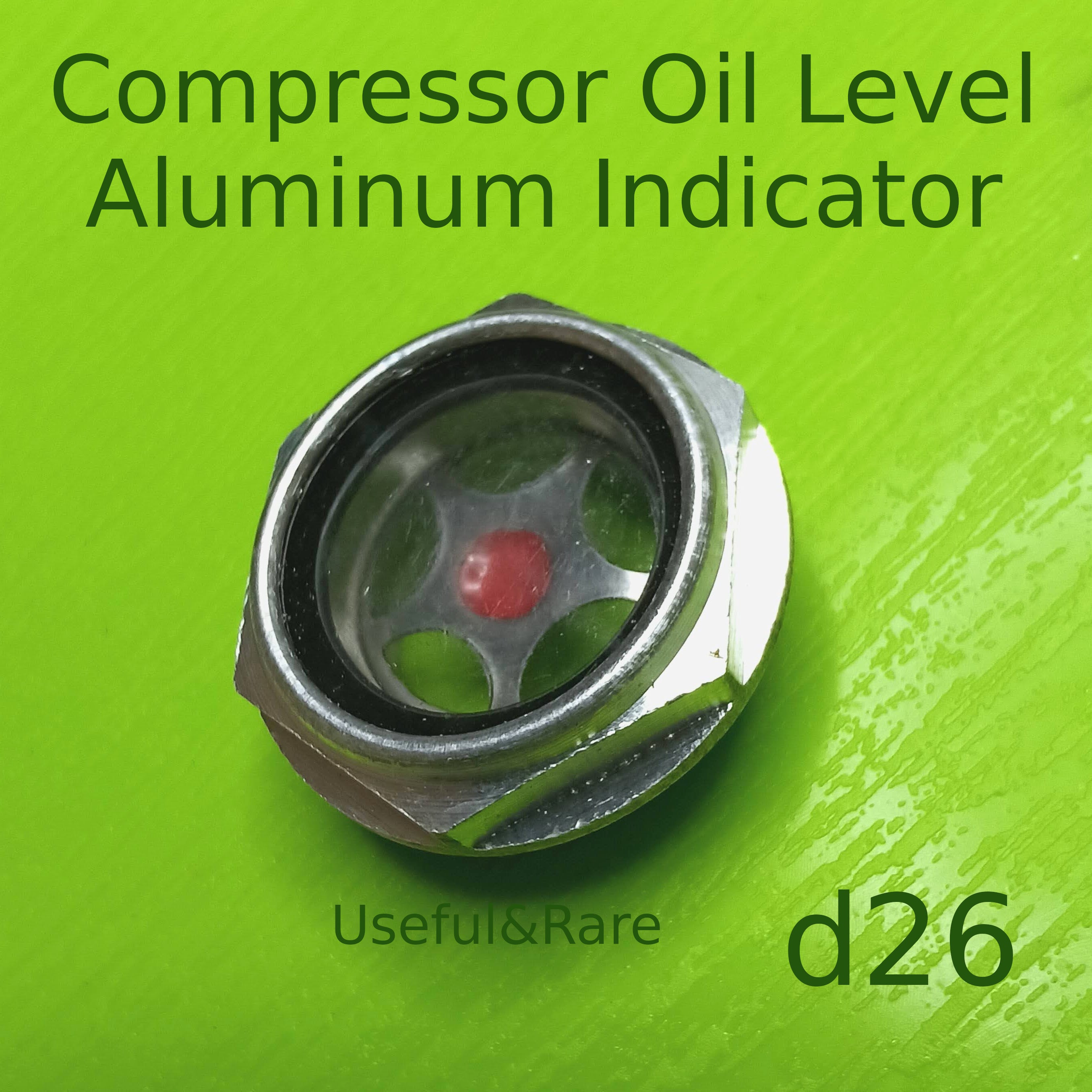 Compressor oil level male threaded aluminum indicator d26 (metal ...