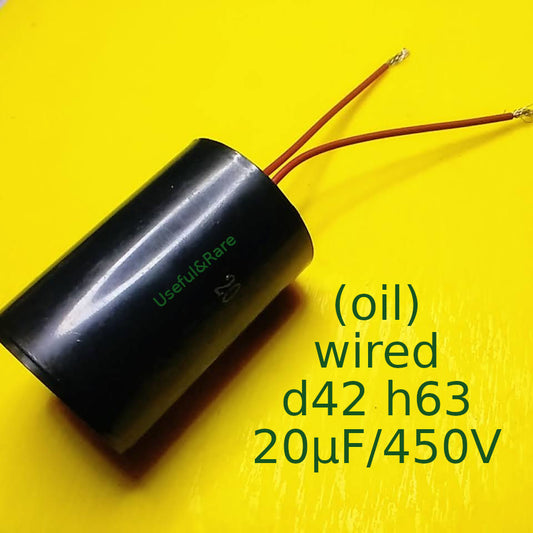 Конденсатор 20µF/450V d42 h63 провода (в масле) для скважинного насоса