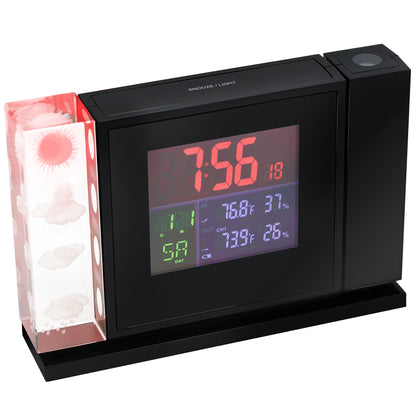 MyTime Crystal P Colour Projection Alarm Clock and Weather Stations Black (7060100)