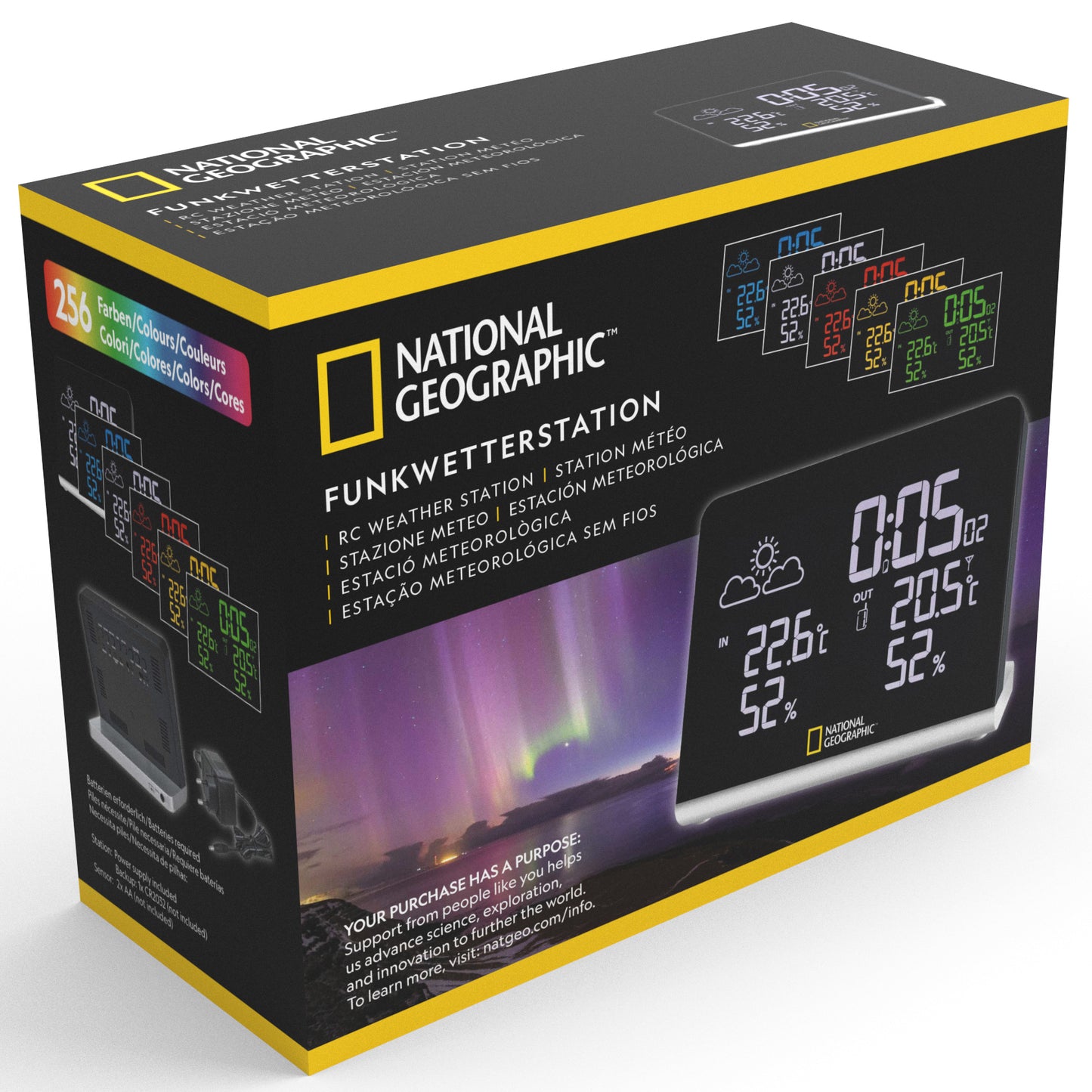 National Geographic Multi Color Wireless Weather Station Black (9070500)
