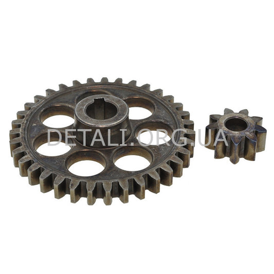 Шестерни (пара) цепной пилы Зенит ЦПЛ-355/1300, Foresta FS-1535S (d1 12*72 /h16/d2 8*23/ h11)