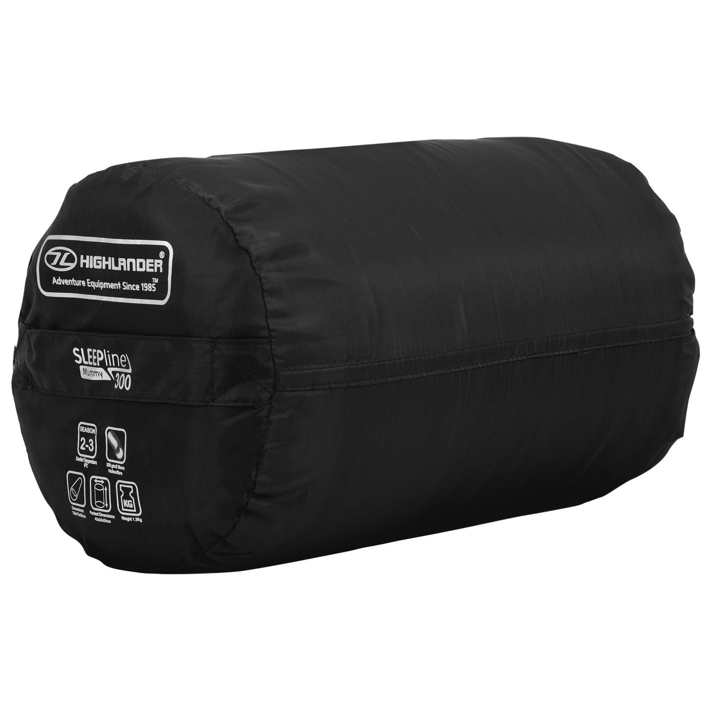 Sleeping bag Highlander Sleepline 300 Mummy/+3°C Black Right (SB039-BK)