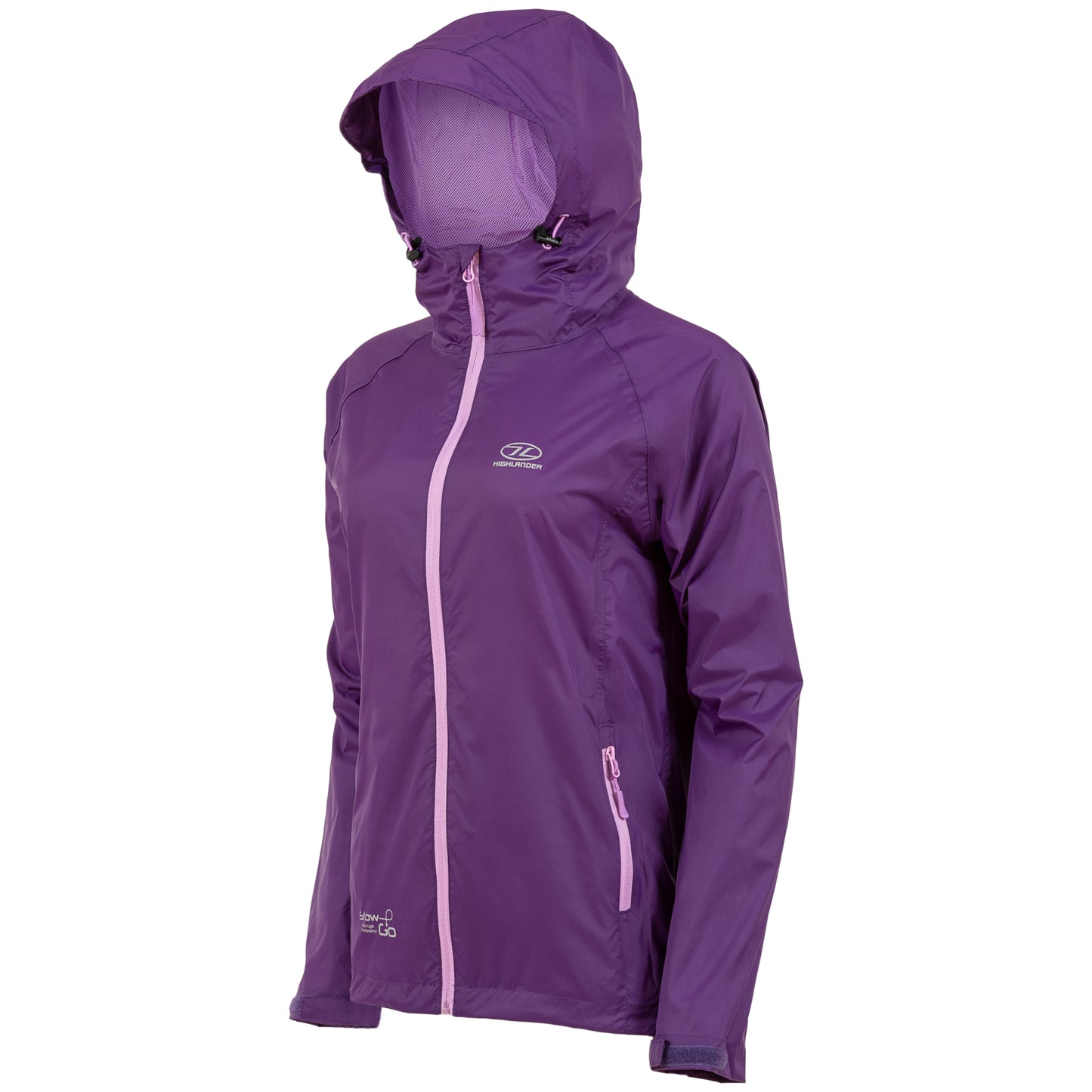 Women's windbreaker Highlander Stow &amp; Go Pack Away Rain Jacket 6000 mm Purple M (JAC077L-PE-M)