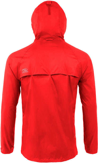 Windbreaker Highlander Stow &amp; Go Pack Away Rain Jacket 6000 mm Red XL (JAC077-RD-XL)