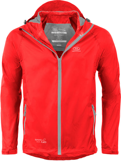 Windbreaker Highlander Stow &amp; Go Pack Away Rain Jacket 6000 mm Red XL (JAC077-RD-XL)