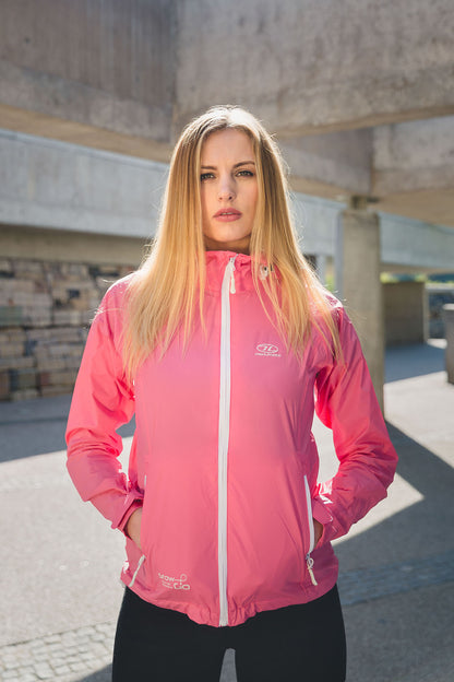 Windbreaker Highlander Stow &amp; Go Pack Away Rain Jacket 6000 mm Pink S (JAC077L-PK-S)